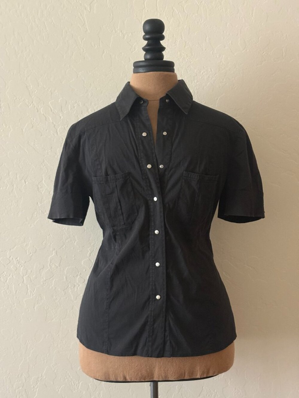 Piazza Sempione Button Up Top. Size EU 44. Black.